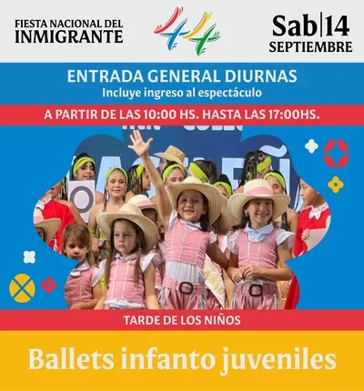 SABADO 14/09 (ANTES DE 17HS) - 44º FIESTA NACIONAL DEL INMIGRANTE